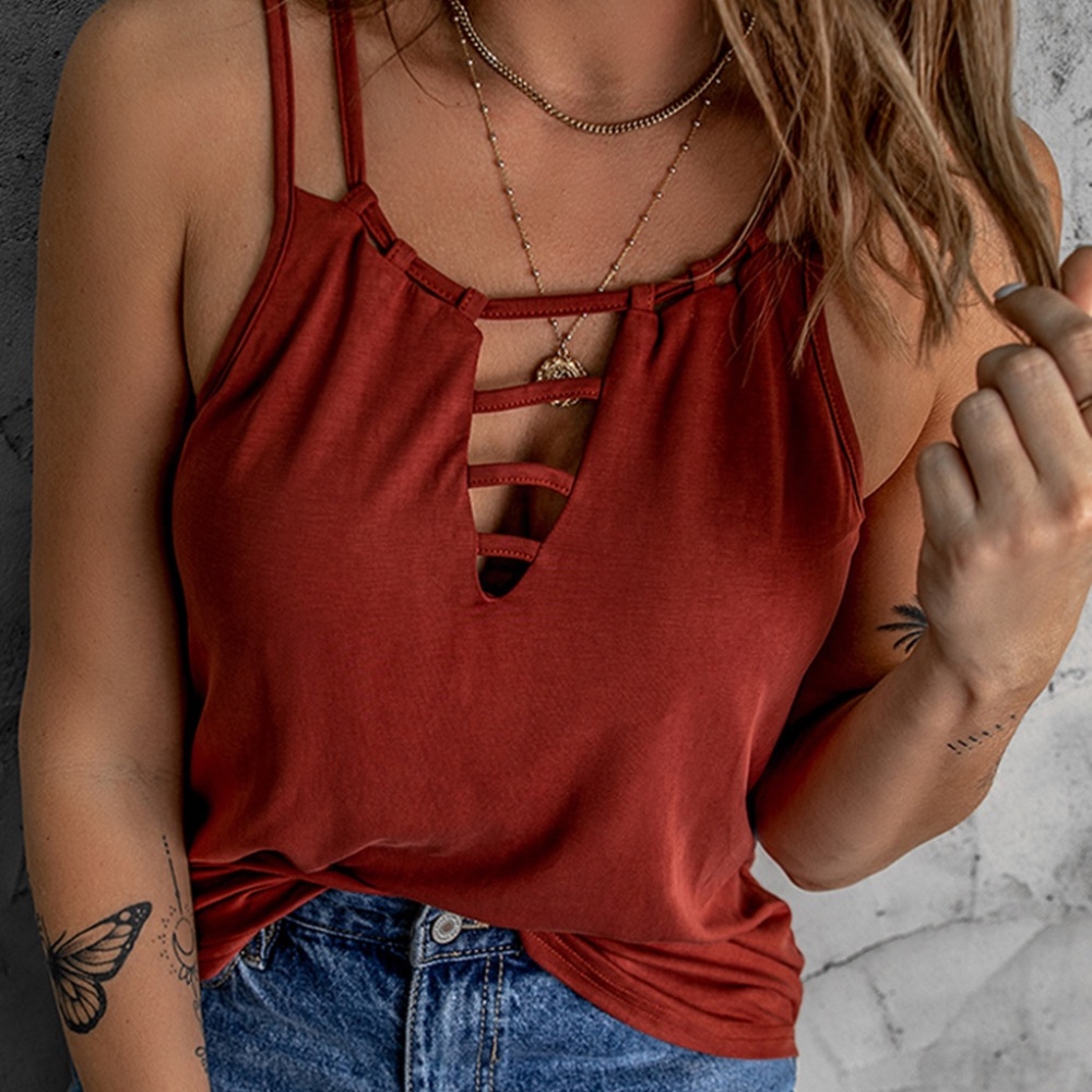 Double Spaghetti Strap Scoop Neck Cami